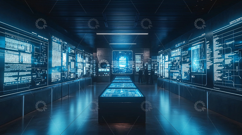 高清大图下载【趣麦麦图】科技感蓝色数据中心