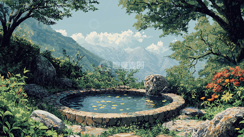 高清大图下载【趣麦麦图】山谷中的宁静水池