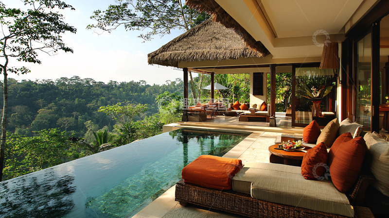 高清大图下载【趣麦麦图】巴厘岛无边泳池别墅