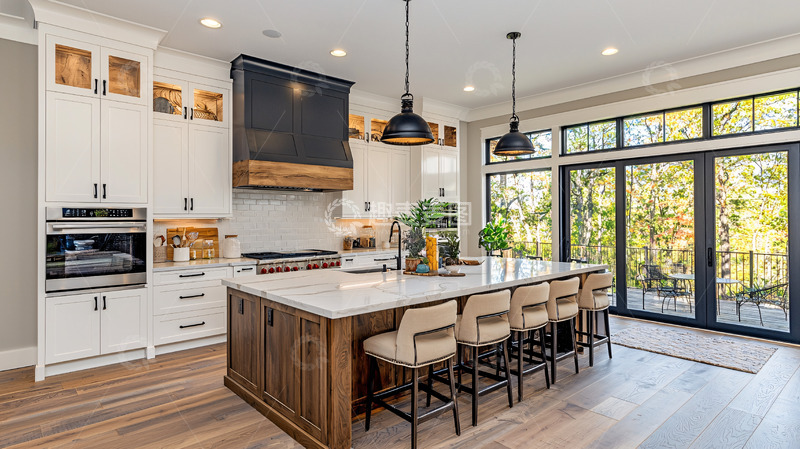 高清大图下载【趣麦麦图】现代美式开放式厨房