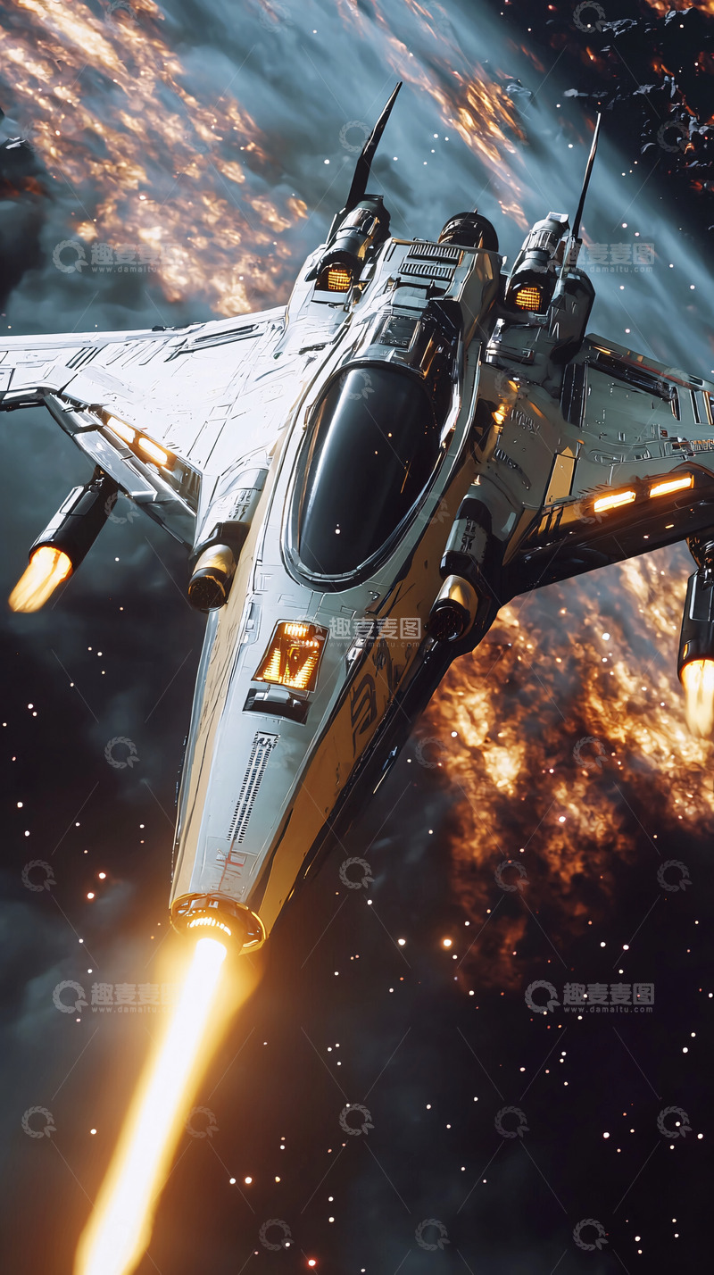 高清大图下载【趣麦麦图】宇宙飞船太空飞行