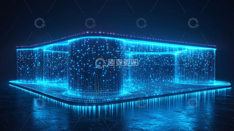 高清大图下载【趣麦麦图】未来科技感蓝色建筑