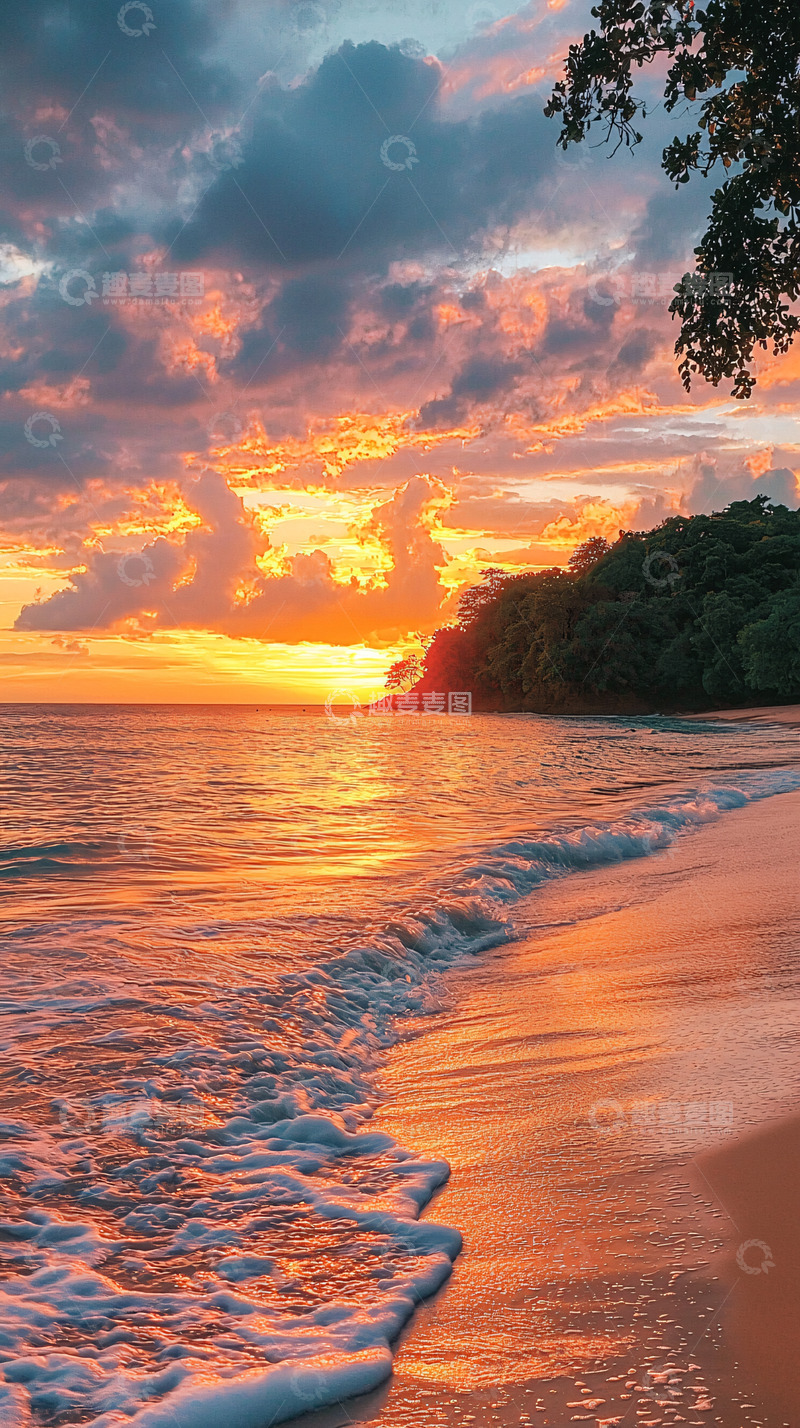 高清大图下载【趣麦麦图】海边日落黄昏美景