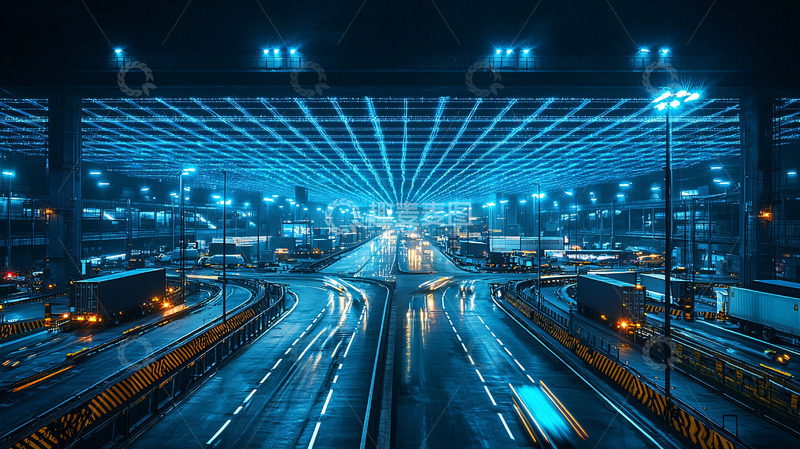 高清大图下载【趣麦麦图】夜晚港口夜景