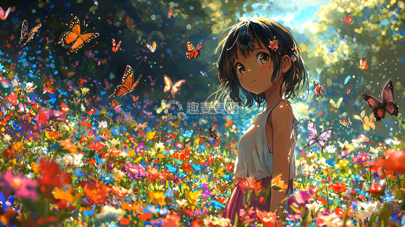 高清大图下载【趣麦麦图】动漫女孩