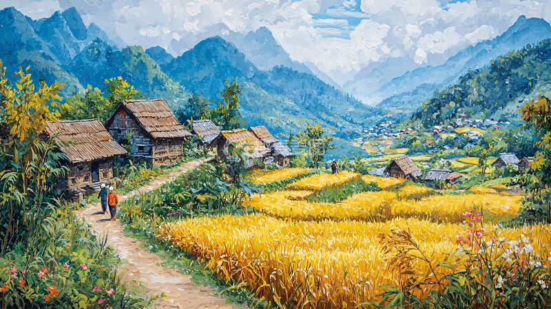 高清大图下载【趣麦麦图】山村田园风光5