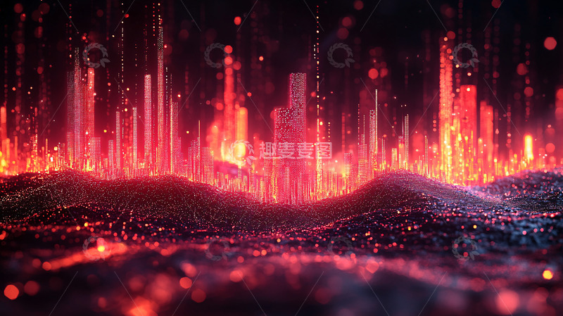 高清大图下载【趣麦麦图】红色粒子流