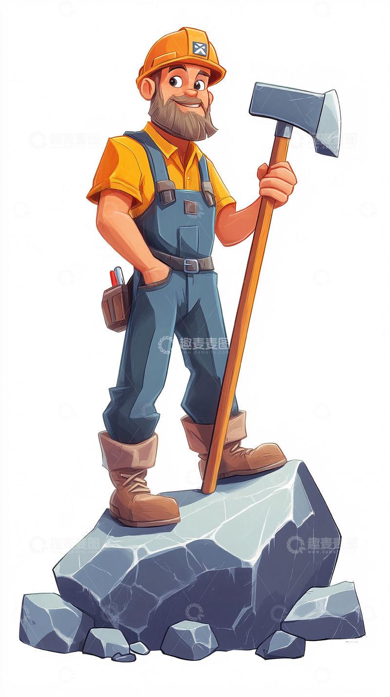 高清大图下载【趣麦麦图】卡通矿工