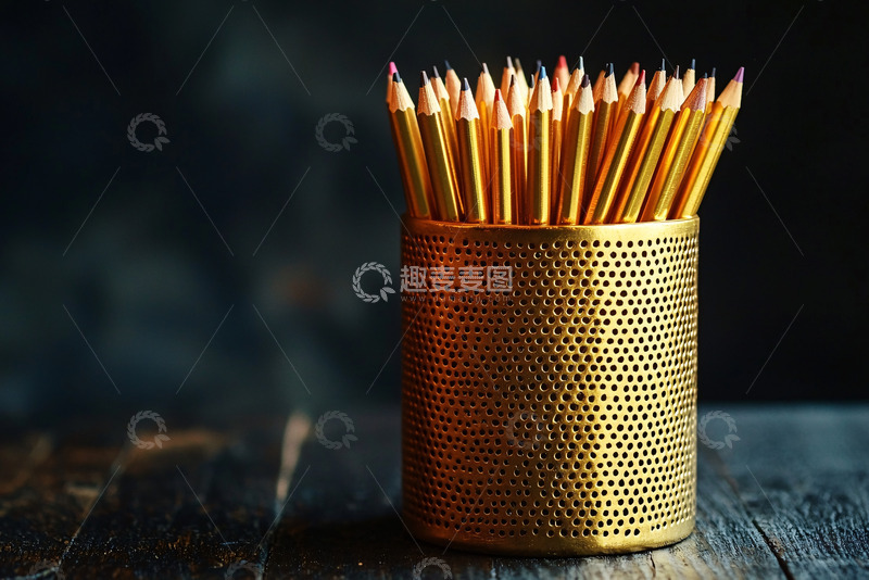 高清大图下载【趣麦麦图】金色铅笔