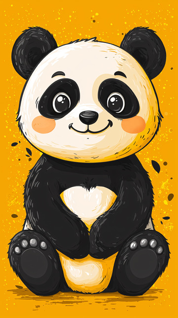 可爱卡通熊猫