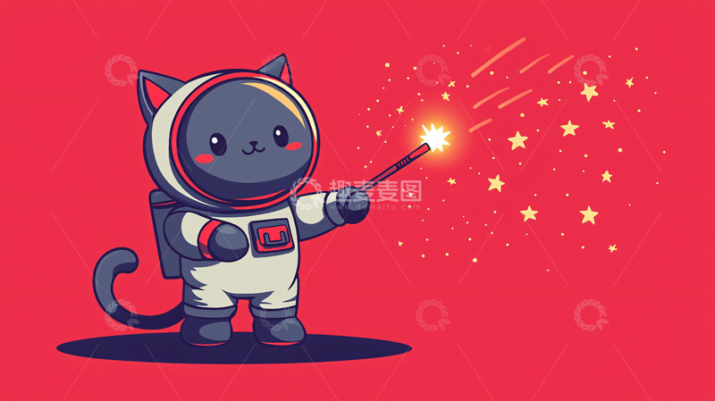 高清大图下载【趣麦麦图】太空猫