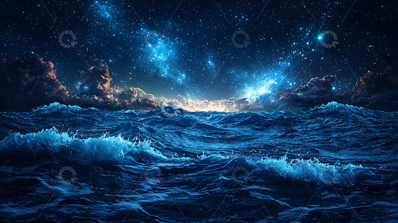 高清大图下载【趣麦麦图】星空大海