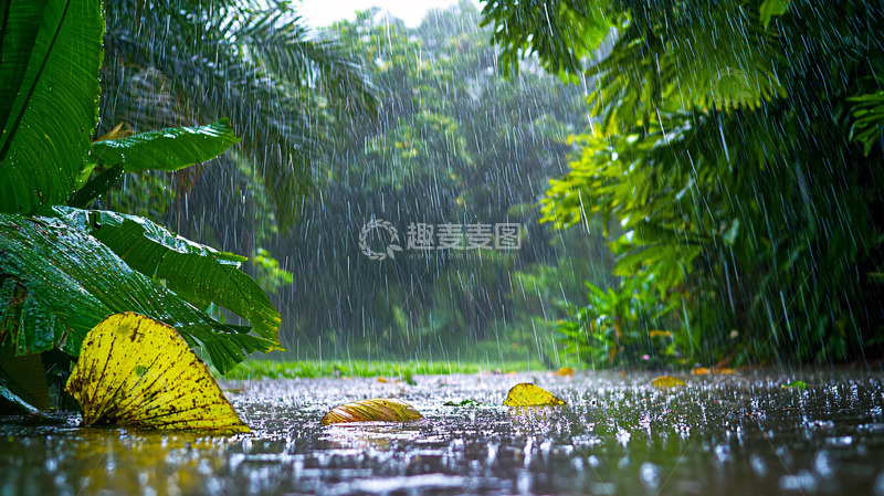 高清大图下载【趣麦麦图】热带雨林雨中景象
