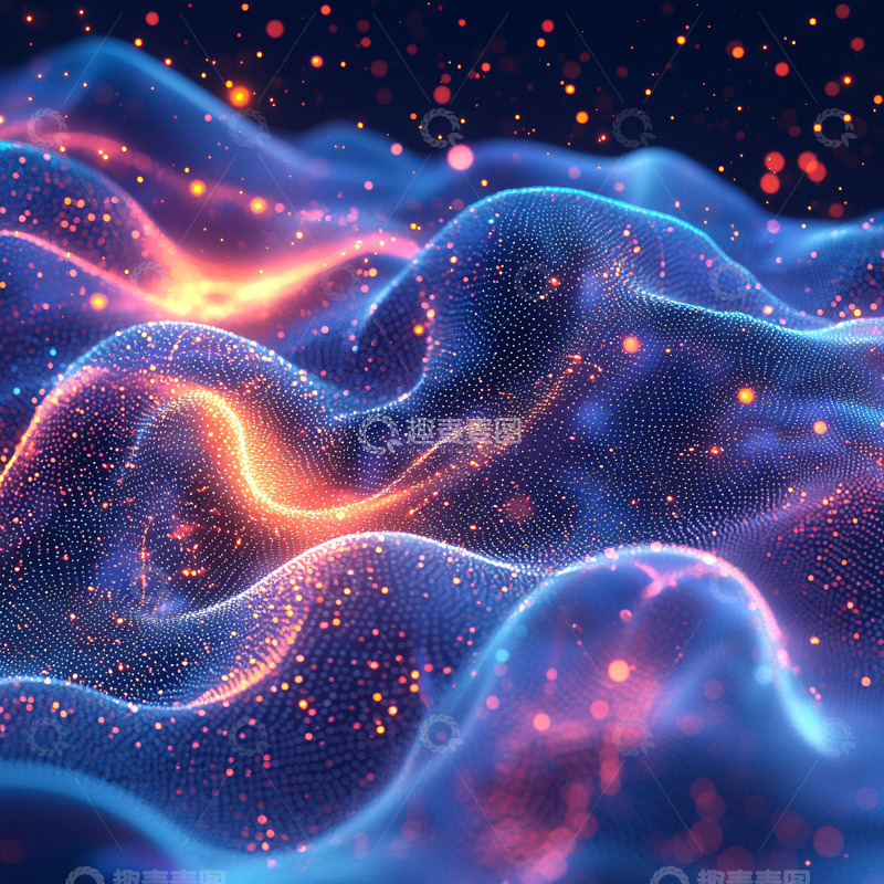 高清大图下载【趣麦麦图】蓝色星空波浪