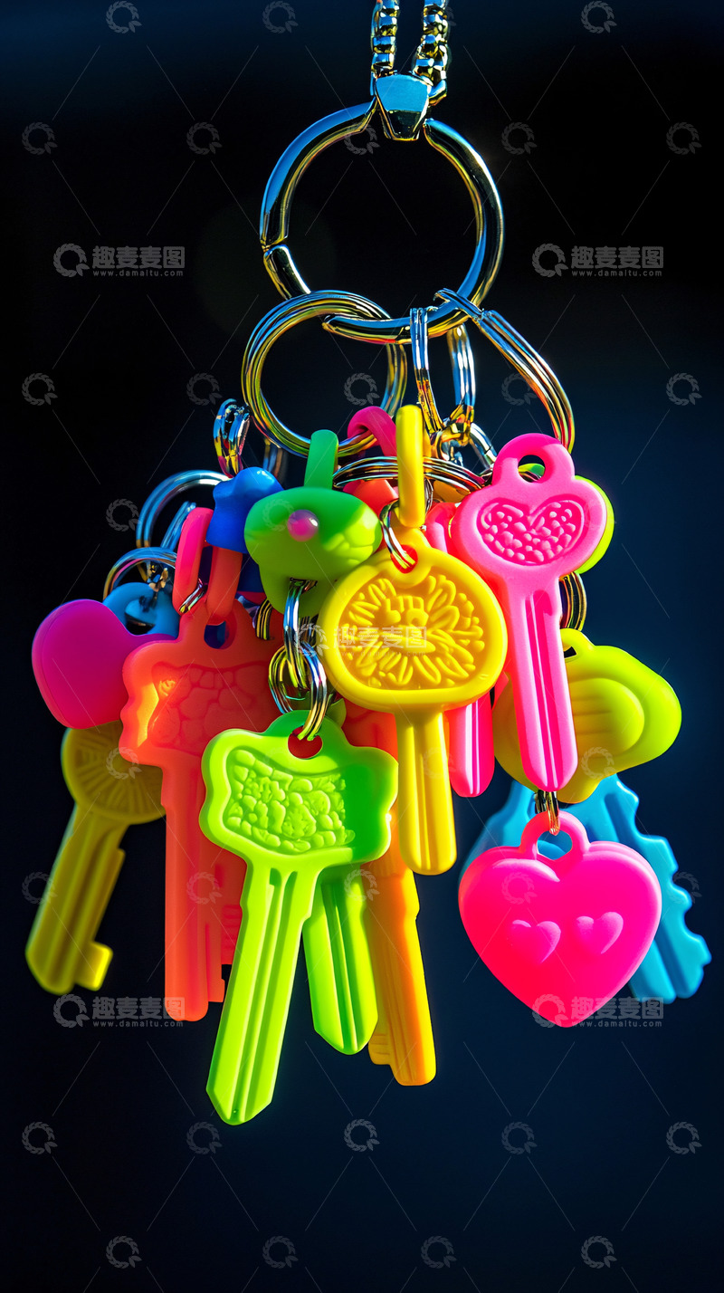 高清大图下载【趣麦麦图】多彩钥匙链