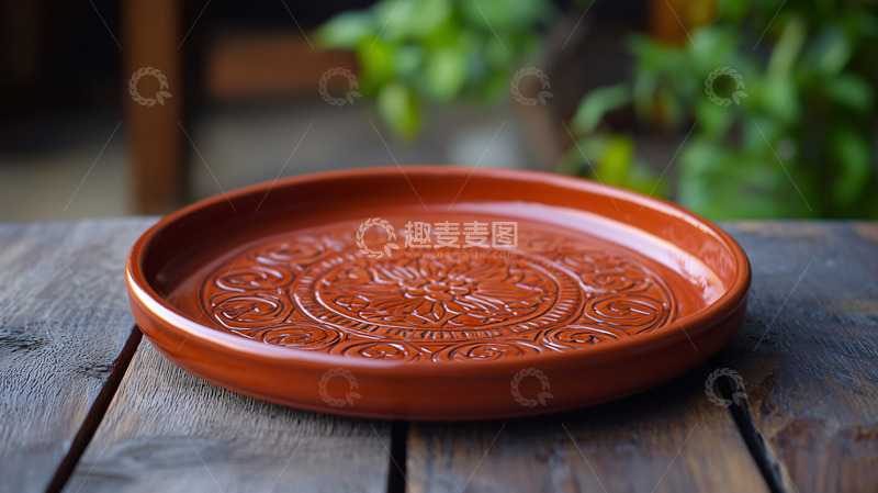 高清大图下载【趣麦麦图】红棕色陶土盘子
