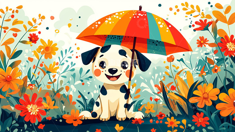 高清大图下载【趣麦麦图】卡通小狗