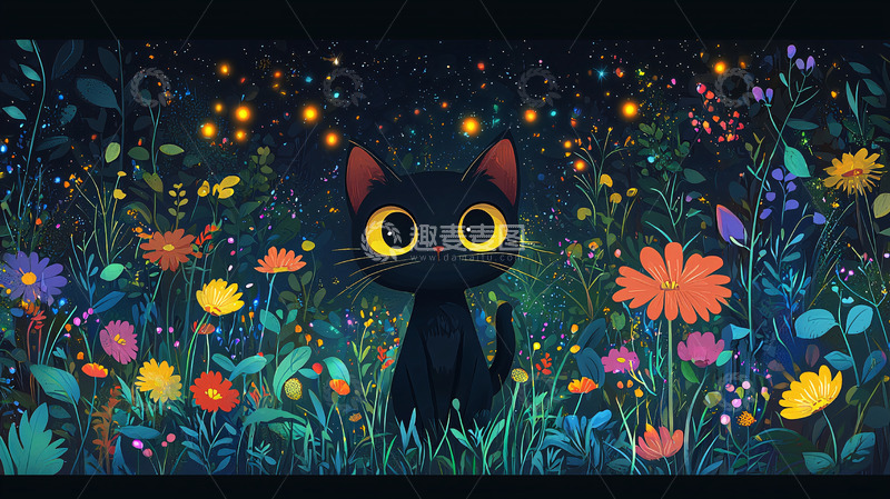 高清大图下载【趣麦麦图】黑猫
