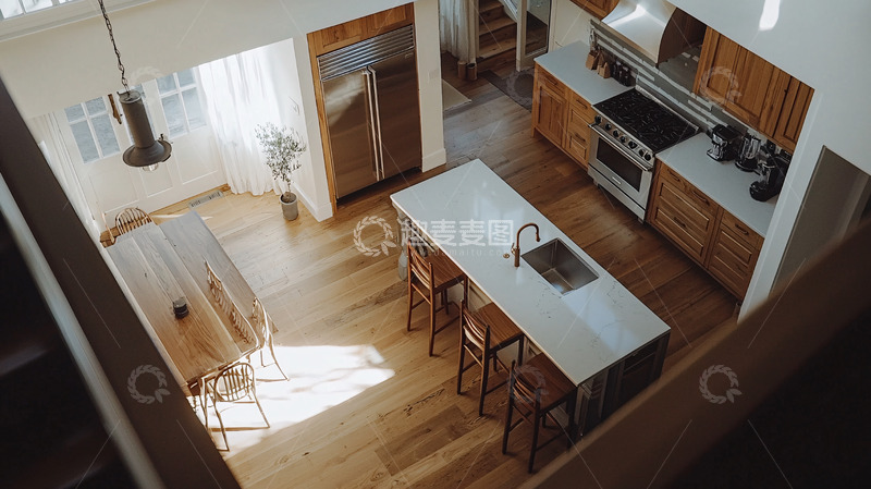 高清大图下载【趣麦麦图】明亮开放式厨房