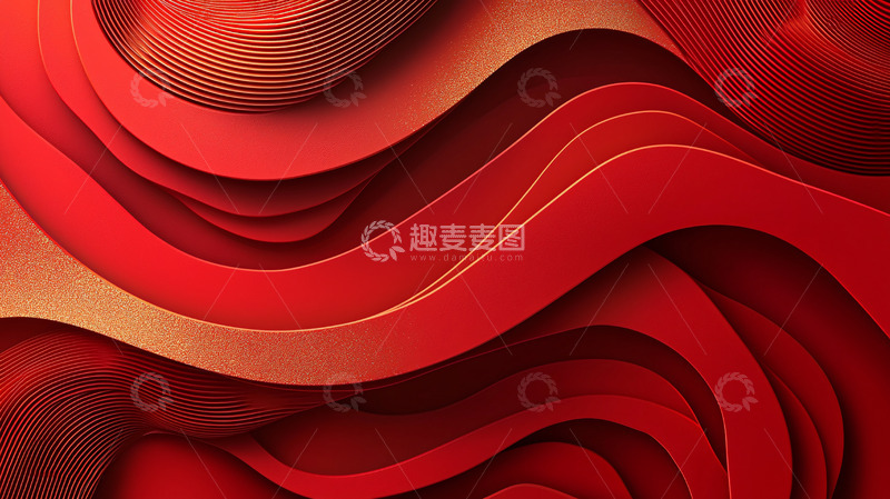 高清大图下载【趣麦麦图】红色波浪抽象背景