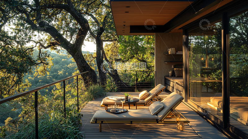 高清大图下载【趣麦麦图】山林别墅露台休闲