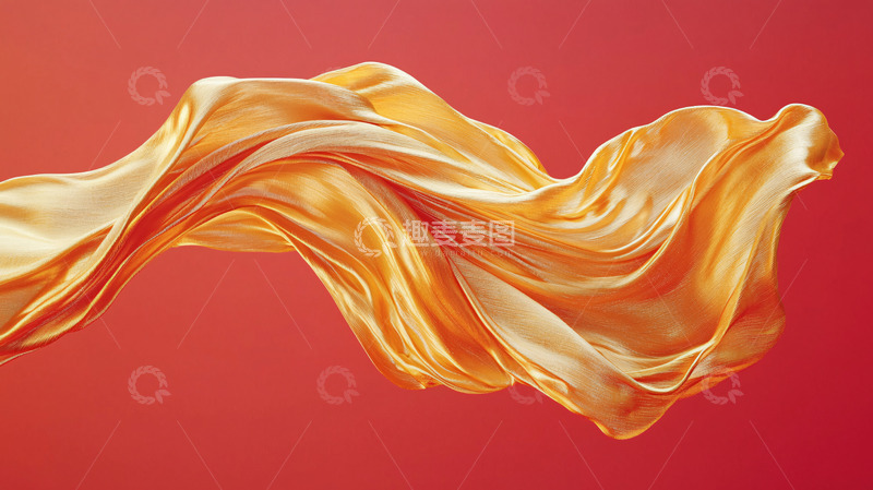 高清大图下载【趣麦麦图】金色丝绸飘动
