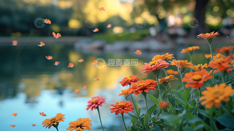 高清大图下载【趣麦麦图】公园秋日花海