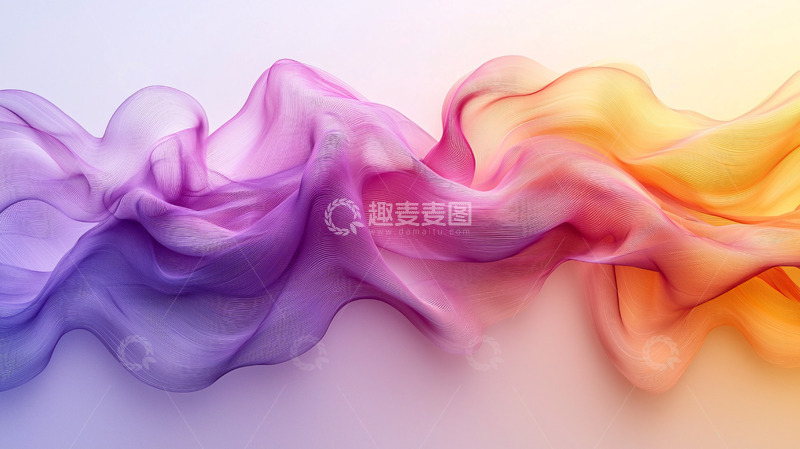 高清大图下载【趣麦麦图】彩色飘逸丝绸质感