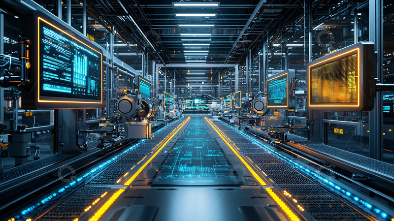 高清大图下载【趣麦麦图】未来感工厂生产线