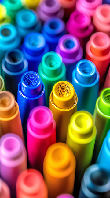 彩色马克笔特写