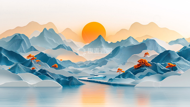 高清大图下载【趣麦麦图】水墨山水画186