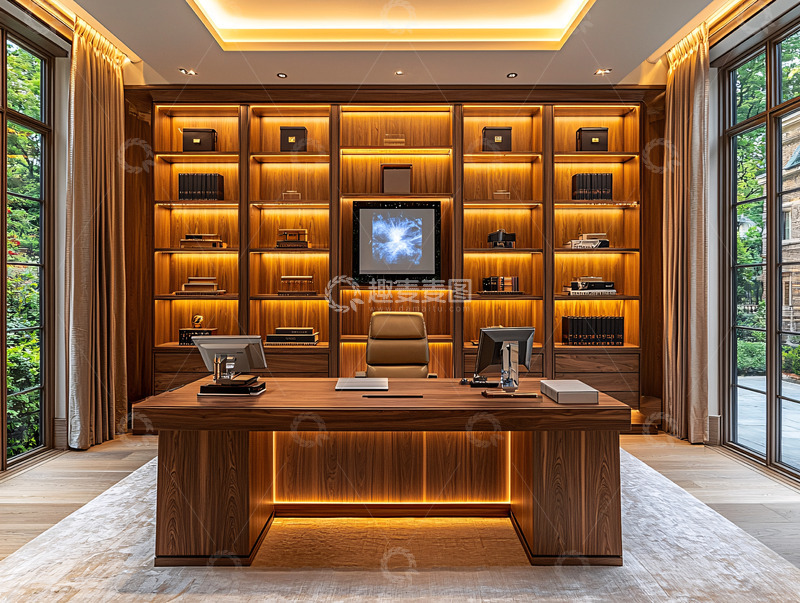 高清大图下载【趣麦麦图】高端木质书房