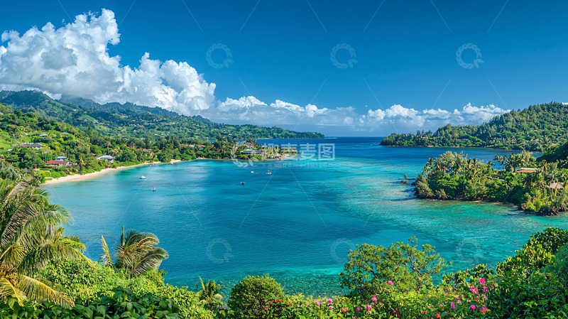 高清大图下载【趣麦麦图】热带海湾风光