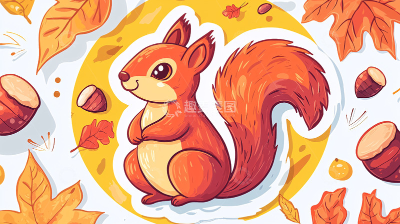 高清大图下载【趣麦麦图】秋日小松鼠