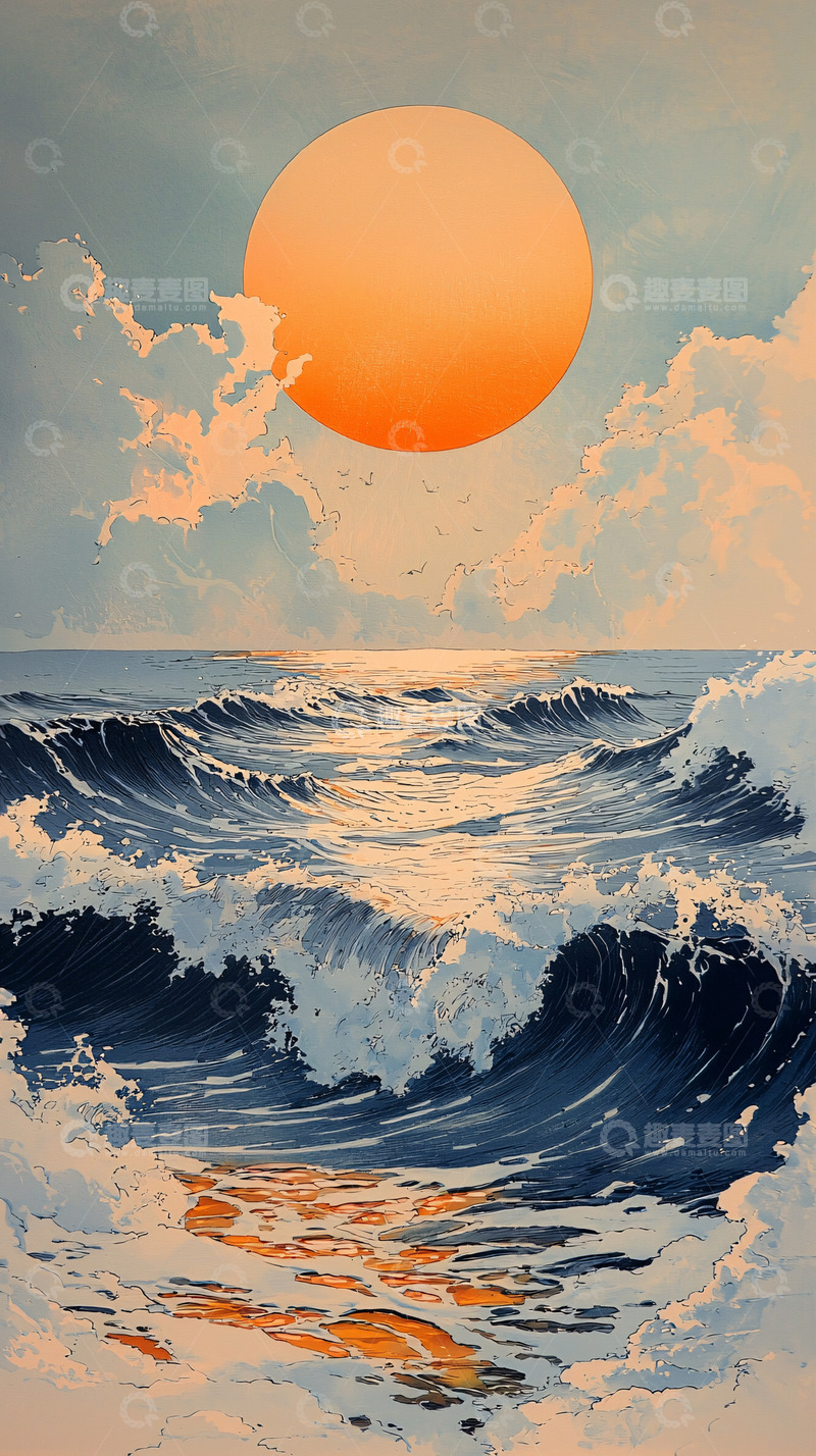 高清大图下载【趣麦麦图】日出海景图