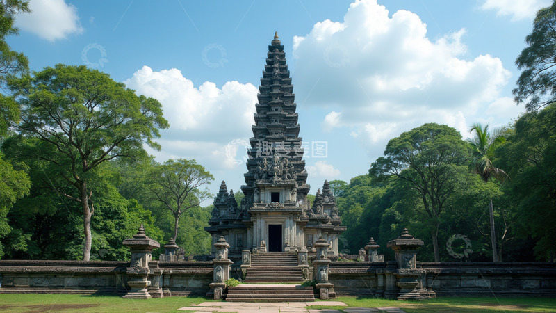 高清大图下载【趣麦麦图】热带丛林寺庙建筑