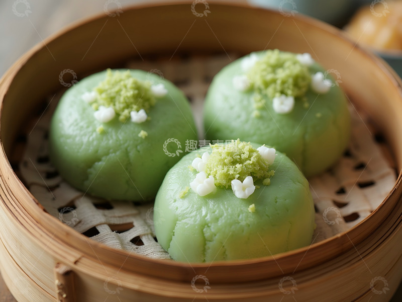 高清大图下载【趣麦麦图】清明习俗青团飘香