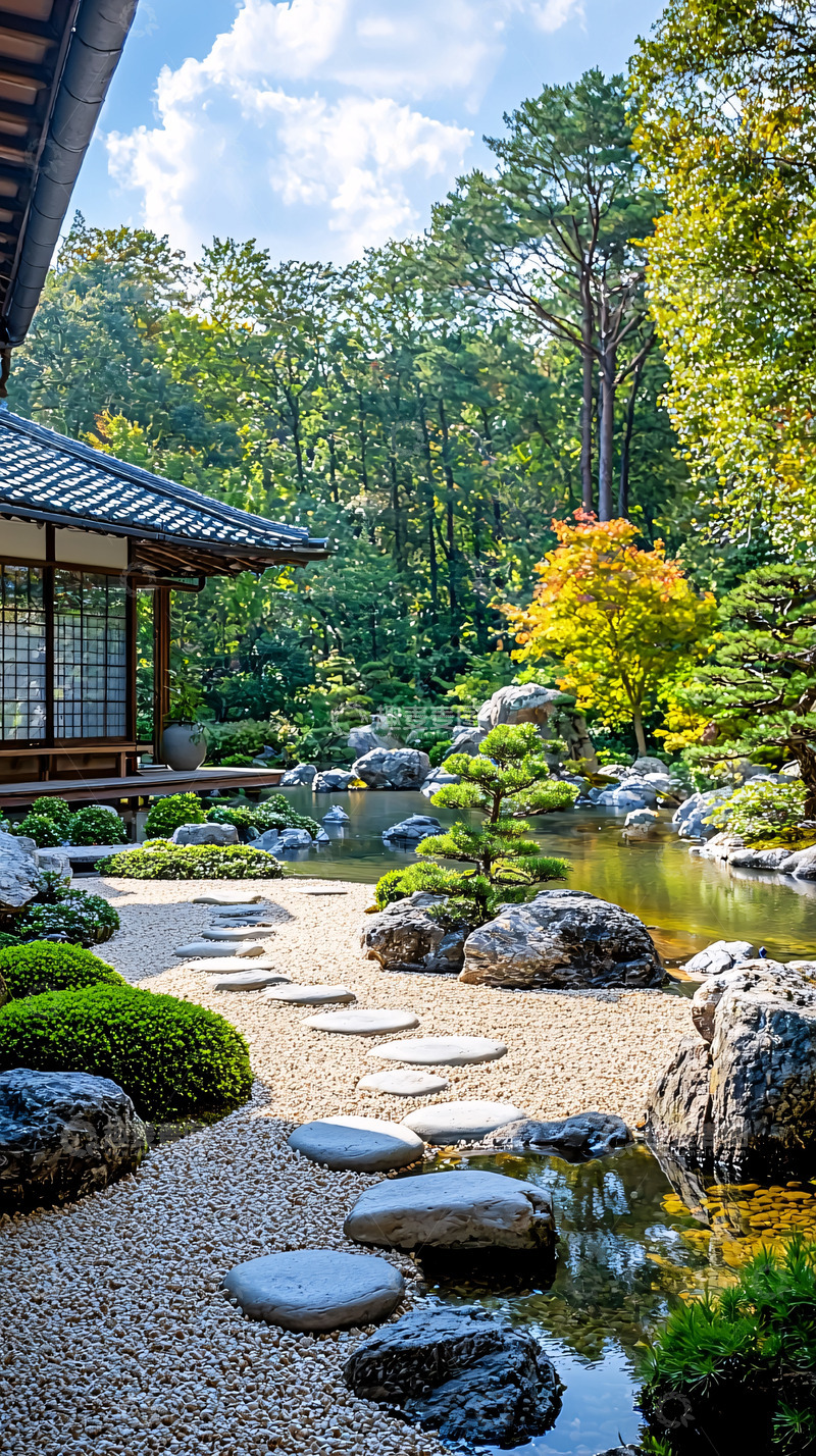 高清大图下载【趣麦麦图】-日式庭院景观