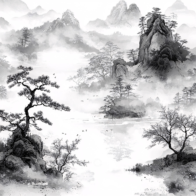 高清大图下载【趣麦麦图】水墨山水高清图片