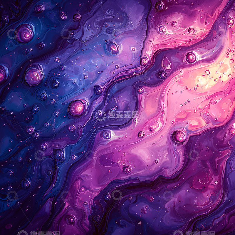 高清大图下载【趣麦麦图】抽象紫色流体