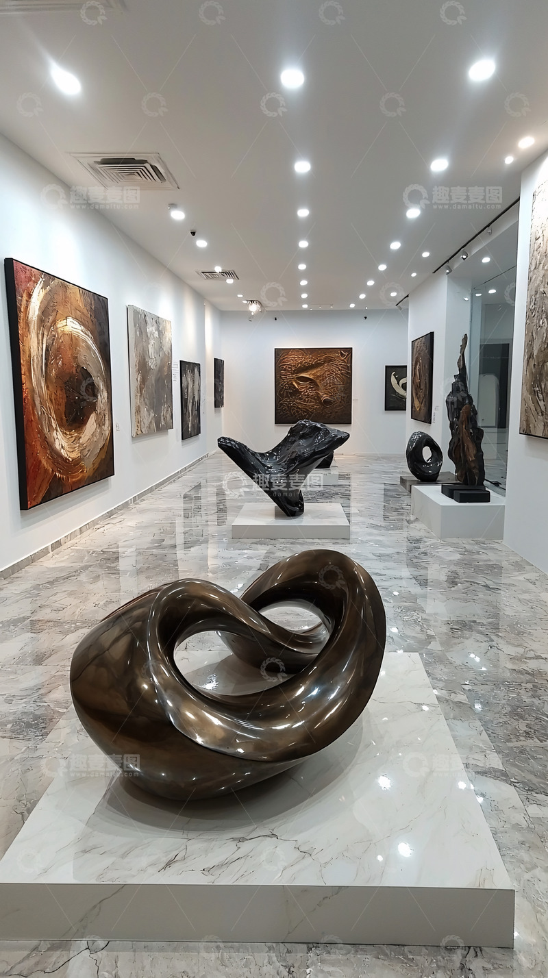 高清大图下载【趣麦麦图】艺术画廊雕塑展厅