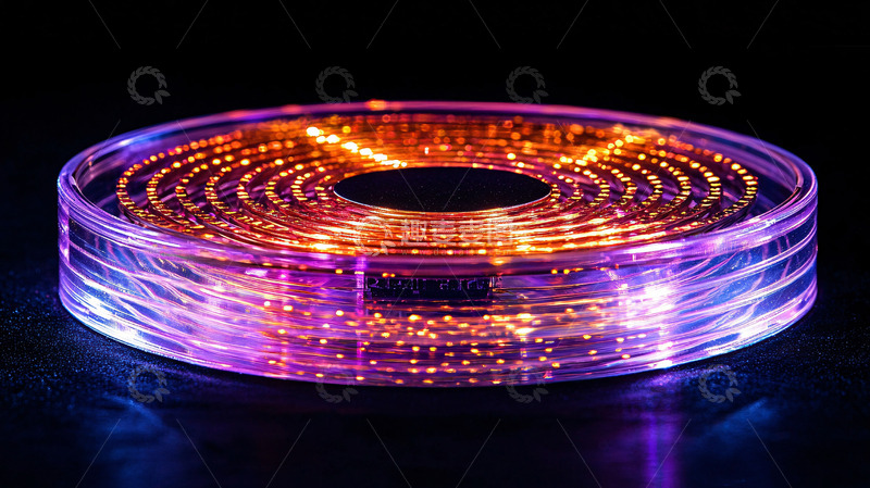 高清大图下载【趣麦麦图】圆形透明容器里的光纤灯