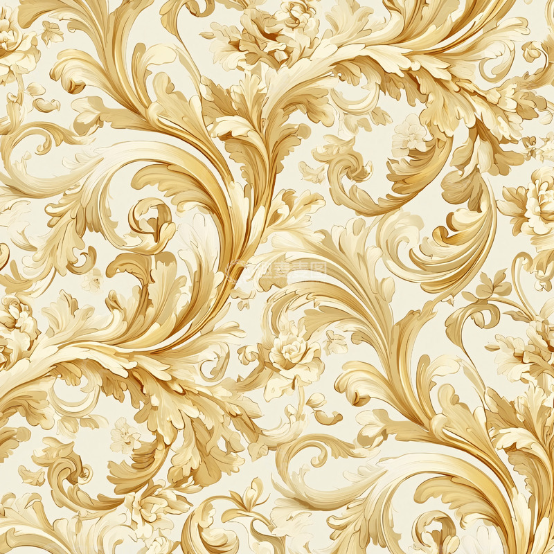 高清大图下载【趣麦麦图】金色花纹蔓延的壁纸