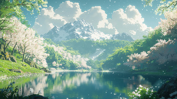 宁静的山水田园风光