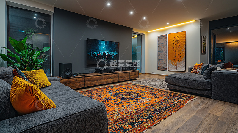 高清大图下载【趣麦麦图】现代客厅设计1