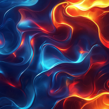 火焰与冰冷的抽象漩涡