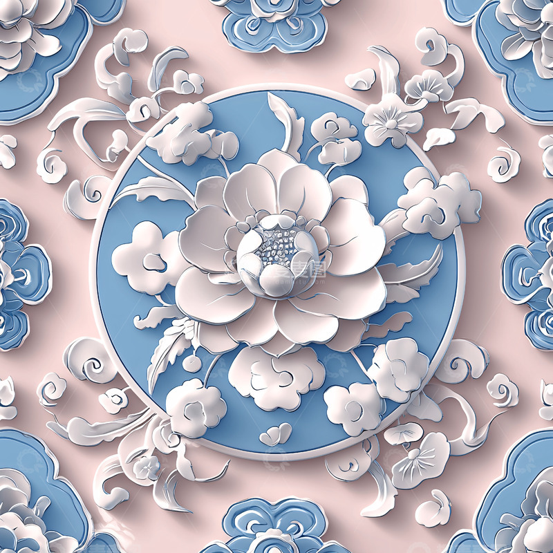 高清大图下载【趣麦麦图】立体花卉图案