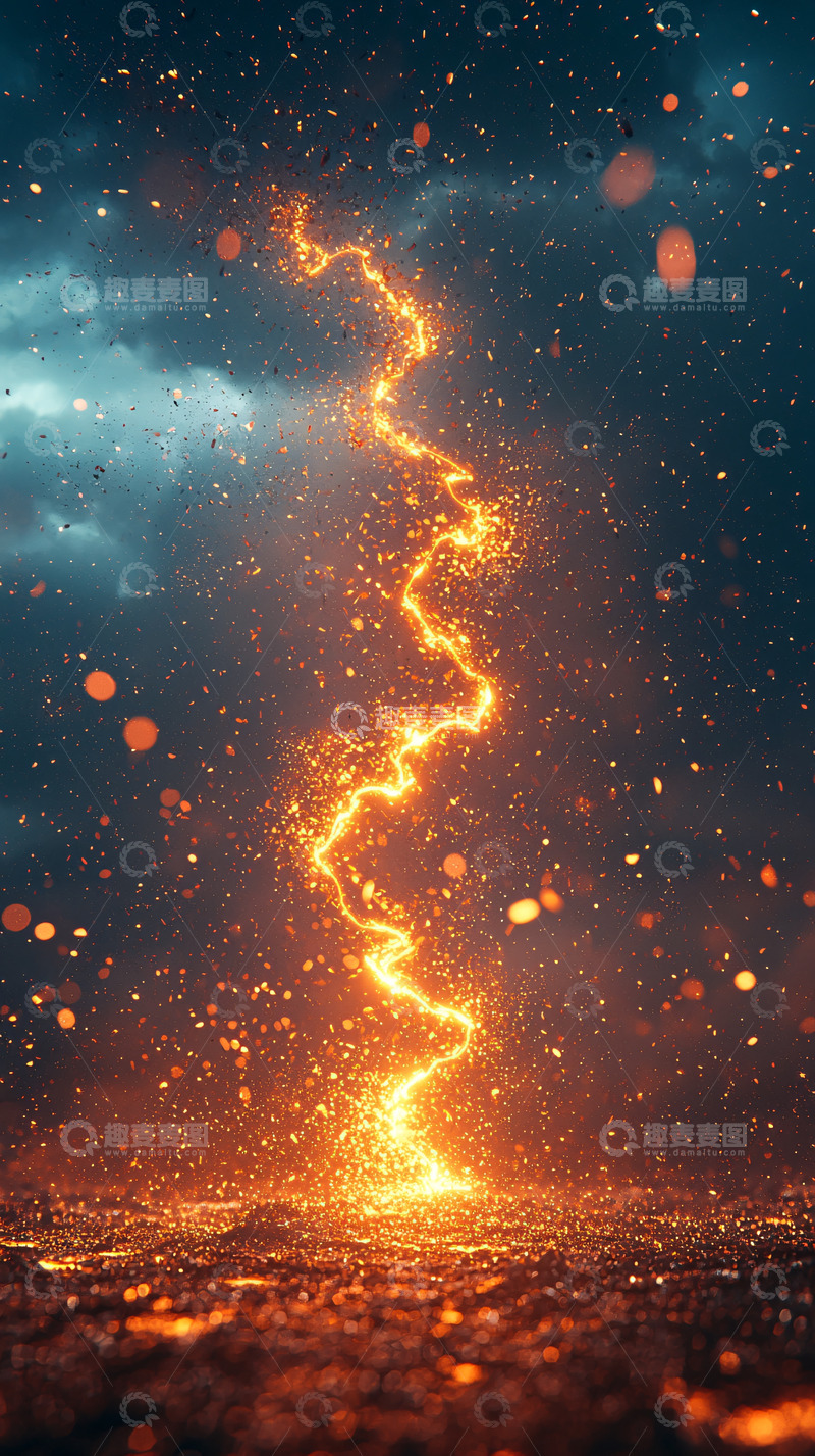 高清大图下载【趣麦麦图】璀璨星光汇聚成闪电之路