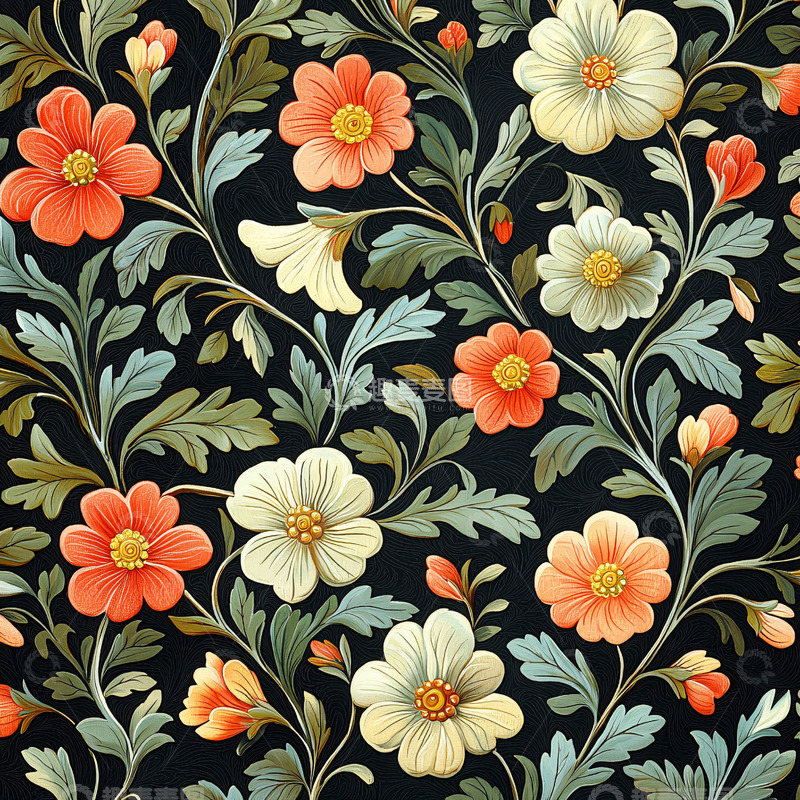 高清大图下载【趣麦麦图】精美花卉图案壁纸