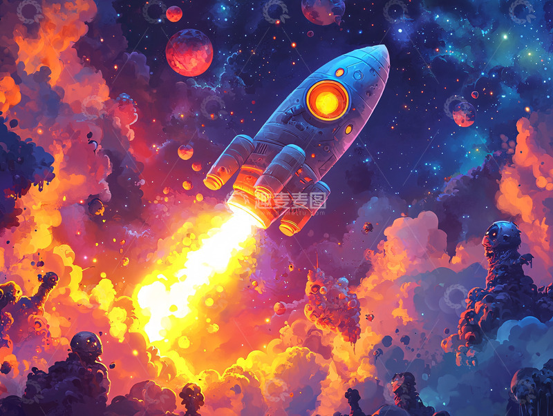 高清大图下载【趣麦麦图】太空火箭发射4